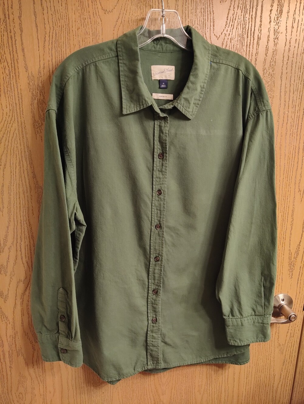 Casual Olive Green Button-Up Shirt Jacket